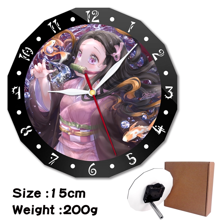 Demon Slayer Kimets Anime double acrylic wall clock alarm clock 15cm 200g