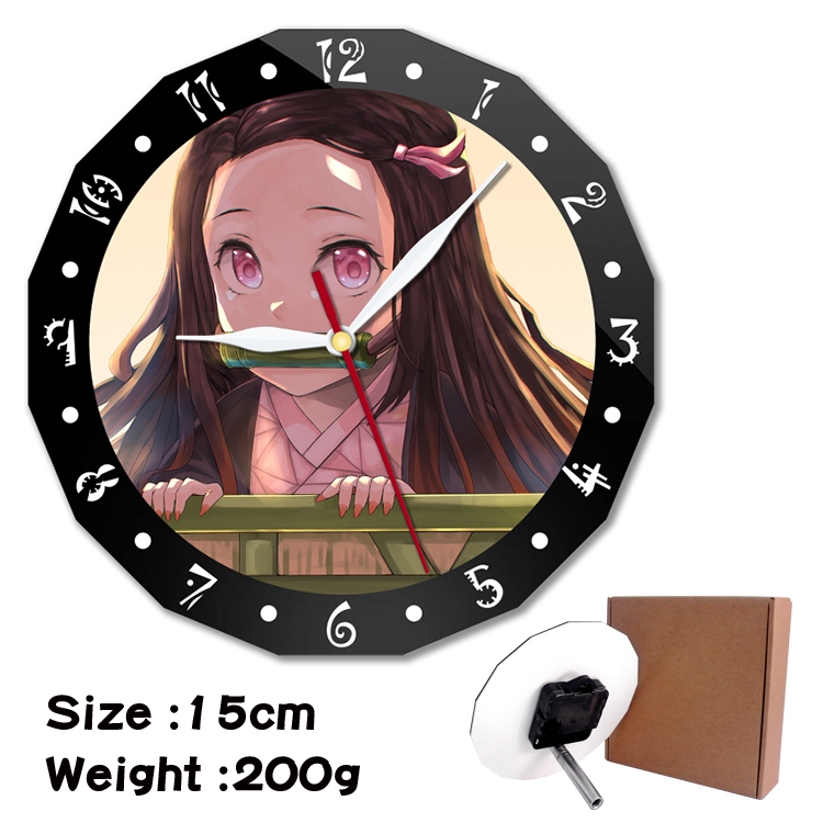 Demon Slayer Kimets Anime double acrylic wall clock alarm clock 15cm 200g