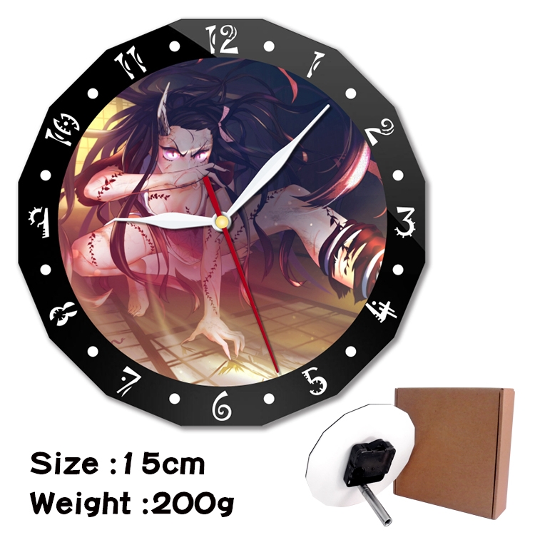 Demon Slayer Kimets Anime double acrylic wall clock alarm clock 15cm 200g