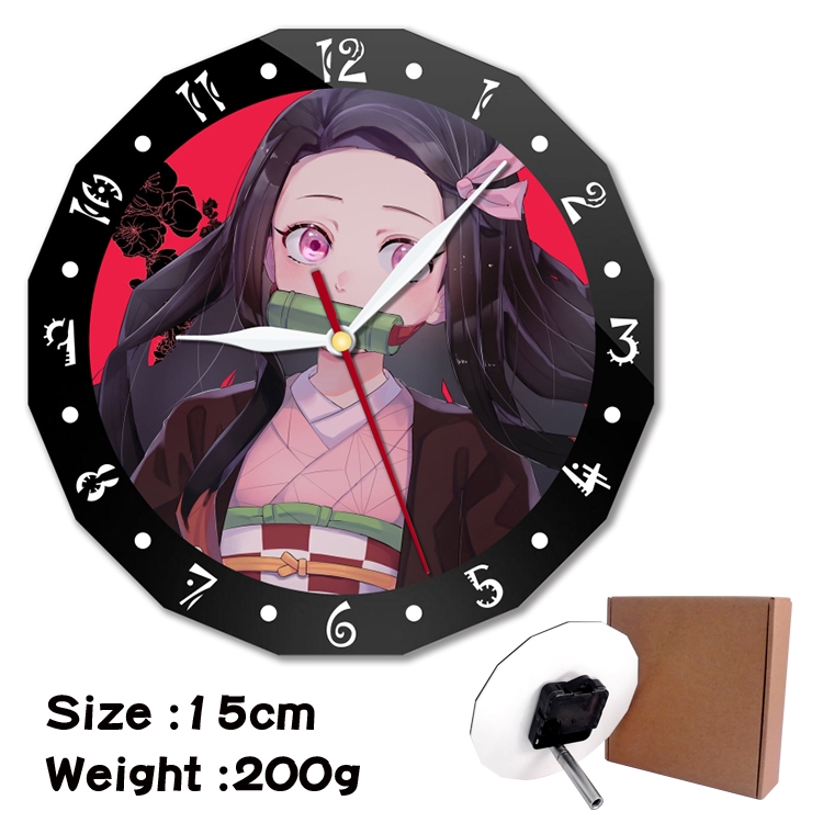 Demon Slayer Kimets Anime double acrylic wall clock alarm clock 15cm 200g