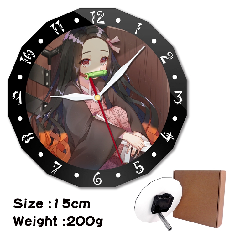 Demon Slayer Kimets Anime double acrylic wall clock alarm clock 15cm 200g