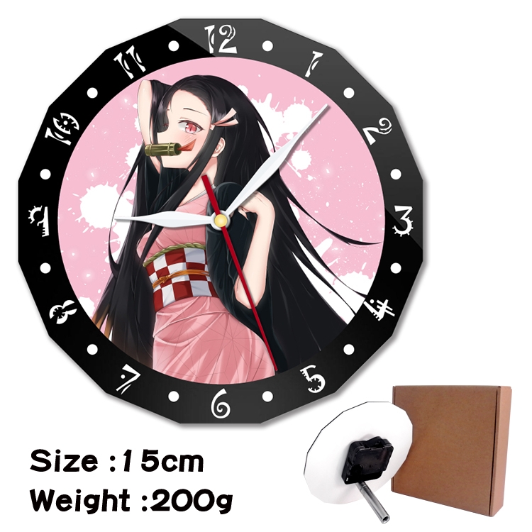 Demon Slayer Kimets Anime double acrylic wall clock alarm clock 15cm 200g