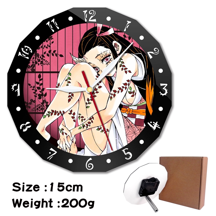 Demon Slayer Kimets Anime double acrylic wall clock alarm clock 15cm 200g