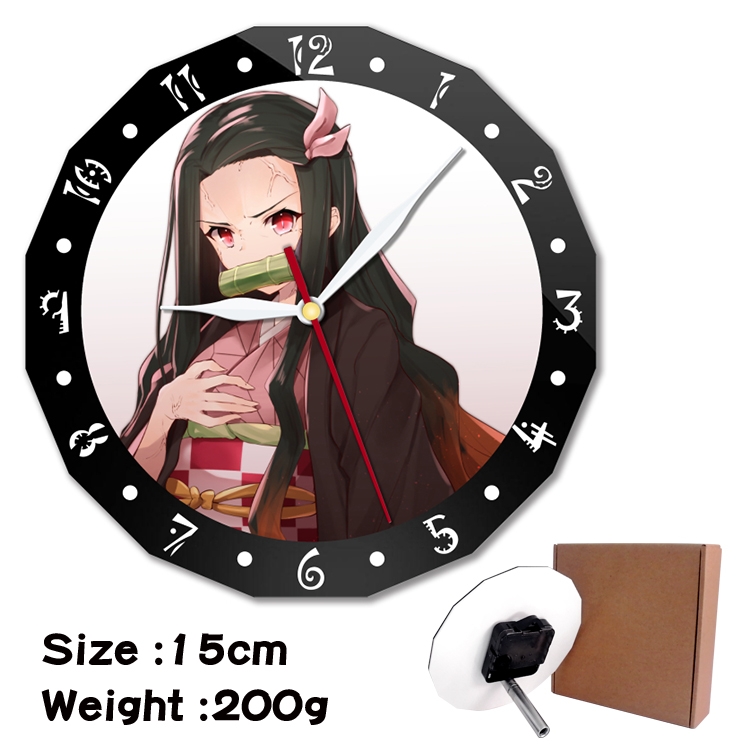 Demon Slayer Kimets Anime double acrylic wall clock alarm clock 15cm 200g