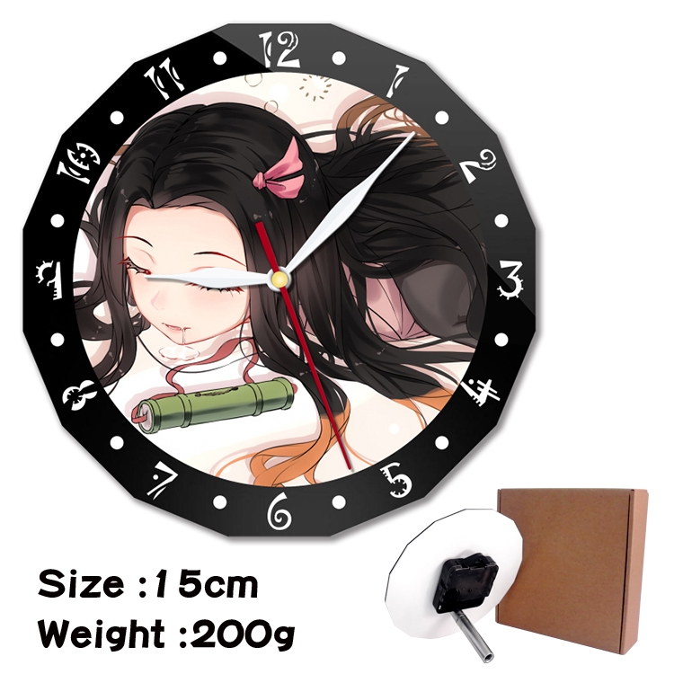 Demon Slayer Kimets Anime double acrylic wall clock alarm clock 15cm 200g