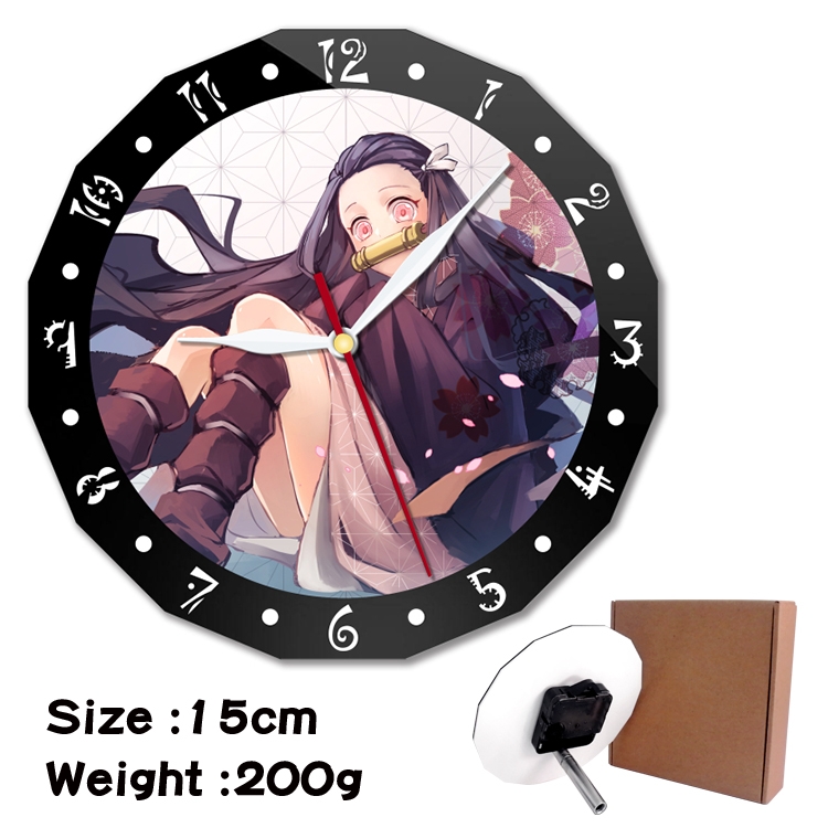 Demon Slayer Kimets Anime double acrylic wall clock alarm clock 15cm 200g