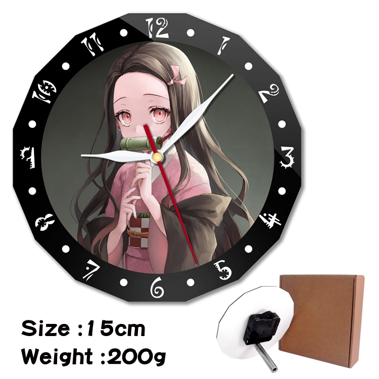 Demon Slayer Kimets Anime double acrylic wall clock alarm clock 15cm 200g