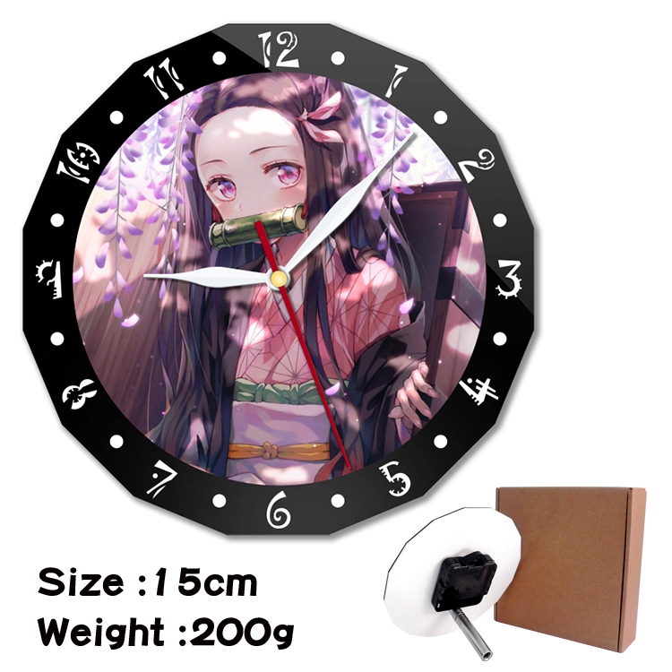 Demon Slayer Kimets Anime double acrylic wall clock alarm clock 15cm 200g