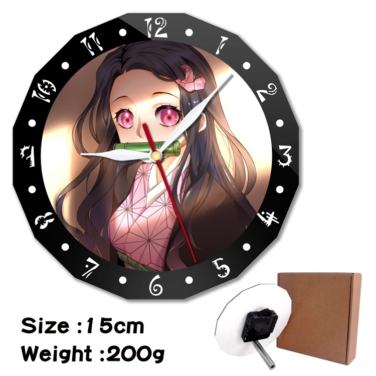 Demon Slayer Kimets Anime double acrylic wall clock alarm clock 15cm 200g