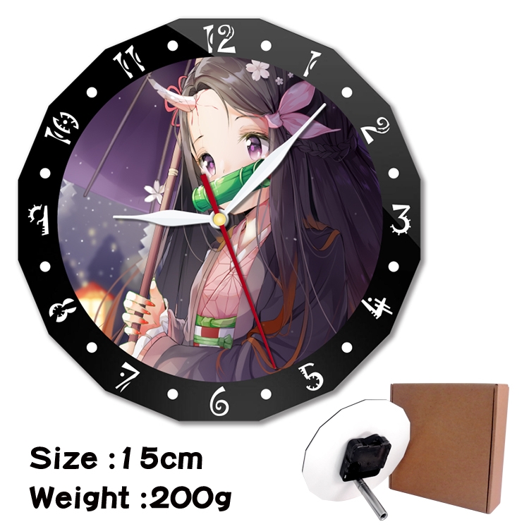 Demon Slayer Kimets Anime double acrylic wall clock alarm clock 15cm 200g