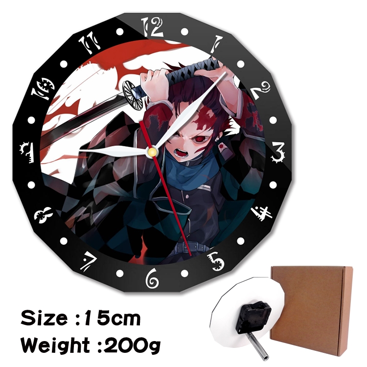 Demon Slayer Kimets Anime double acrylic wall clock alarm clock 15cm 200g