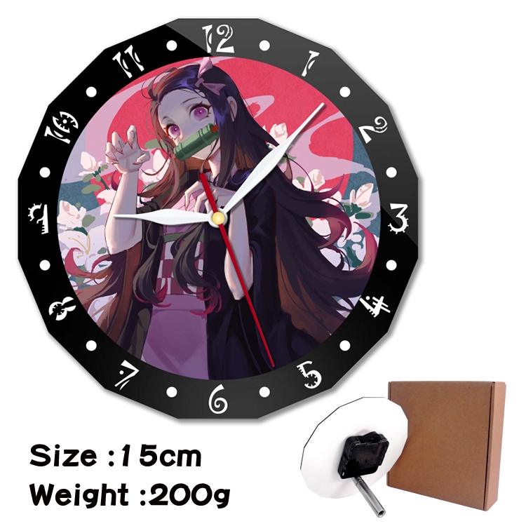 Demon Slayer Kimets Anime double acrylic wall clock alarm clock 15cm 200g