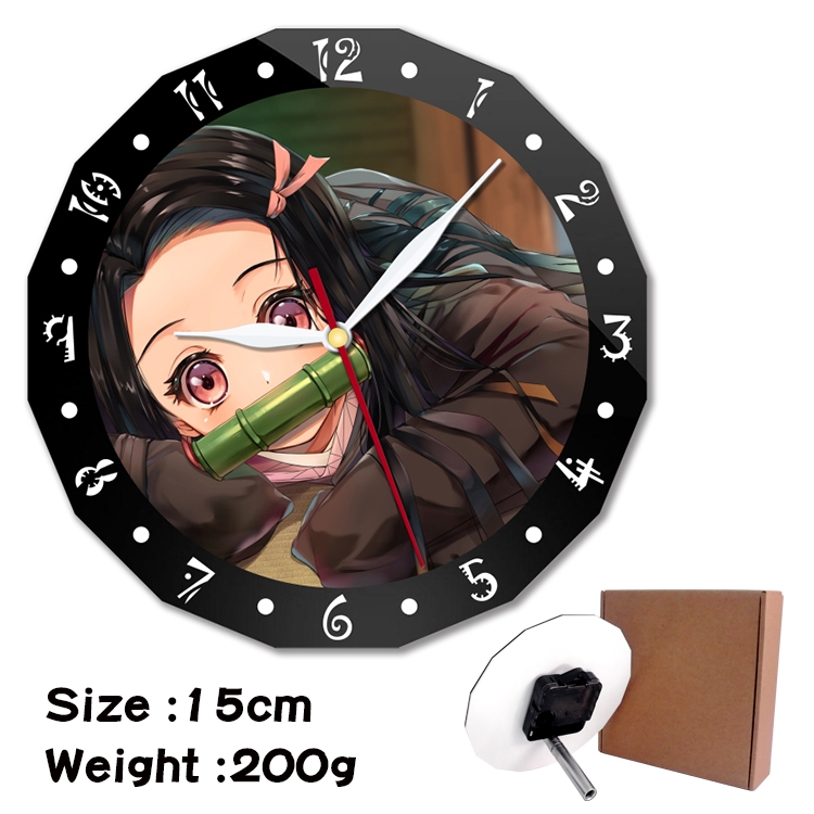 Demon Slayer Kimets Anime double acrylic wall clock alarm clock 15cm 200g