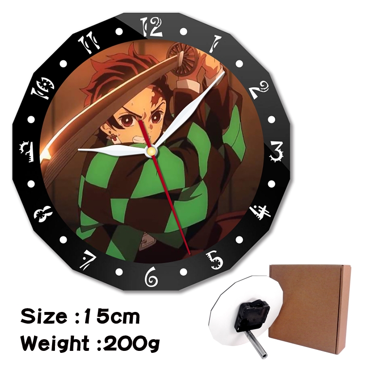 Demon Slayer Kimets Anime double acrylic wall clock alarm clock 15cm 200g