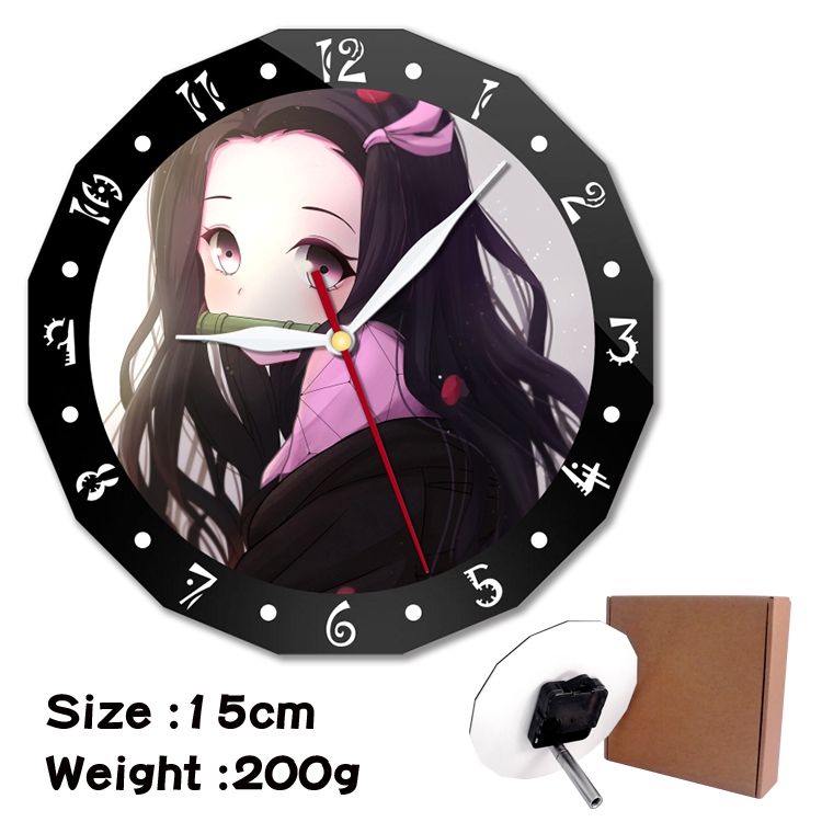 Demon Slayer Kimets Anime double acrylic wall clock alarm clock 15cm 200g