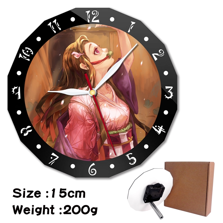 Demon Slayer Kimets Anime double acrylic wall clock alarm clock 15cm 200g