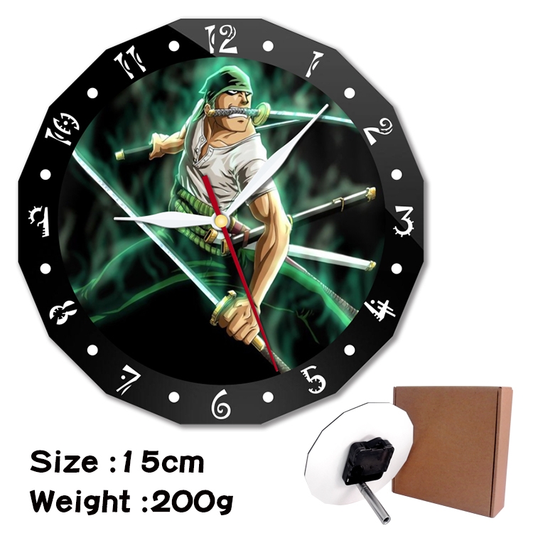 One Piece Anime double acrylic wall clock alarm clock 15cm 200g