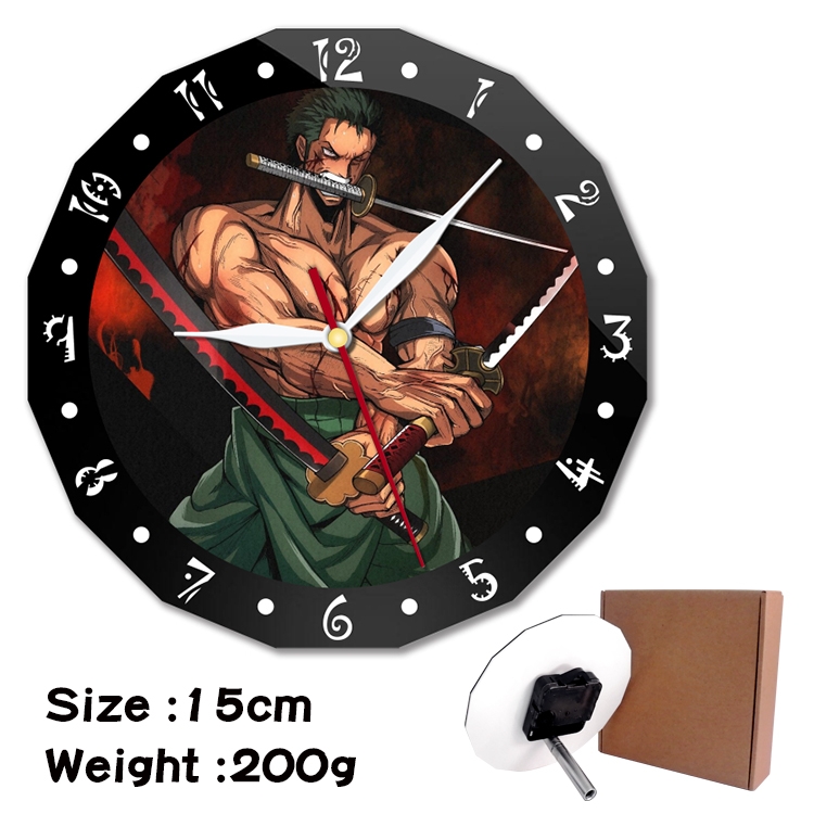 One Piece Anime double acrylic wall clock alarm clock 15cm 200g