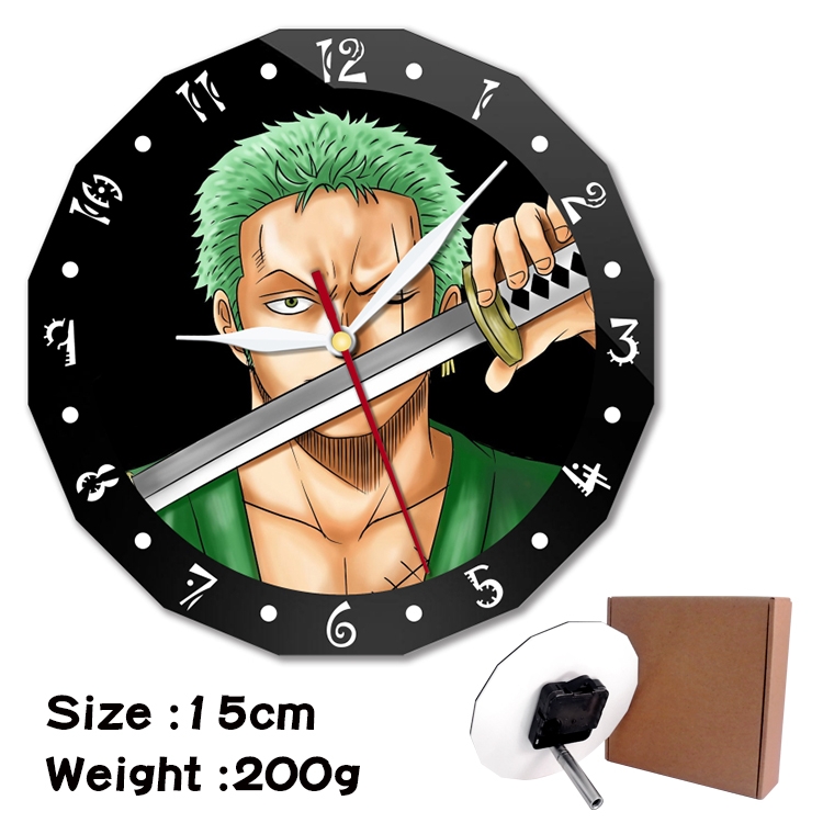 One Piece Anime double acrylic wall clock alarm clock 15cm 200g