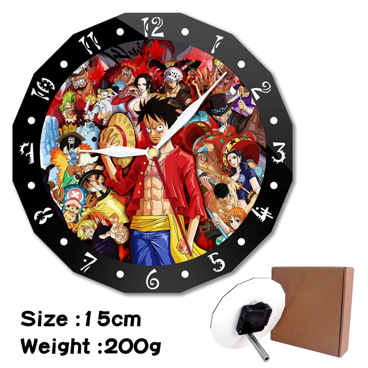 One Piece Anime double acrylic wall clock alarm clock 15cm 200g