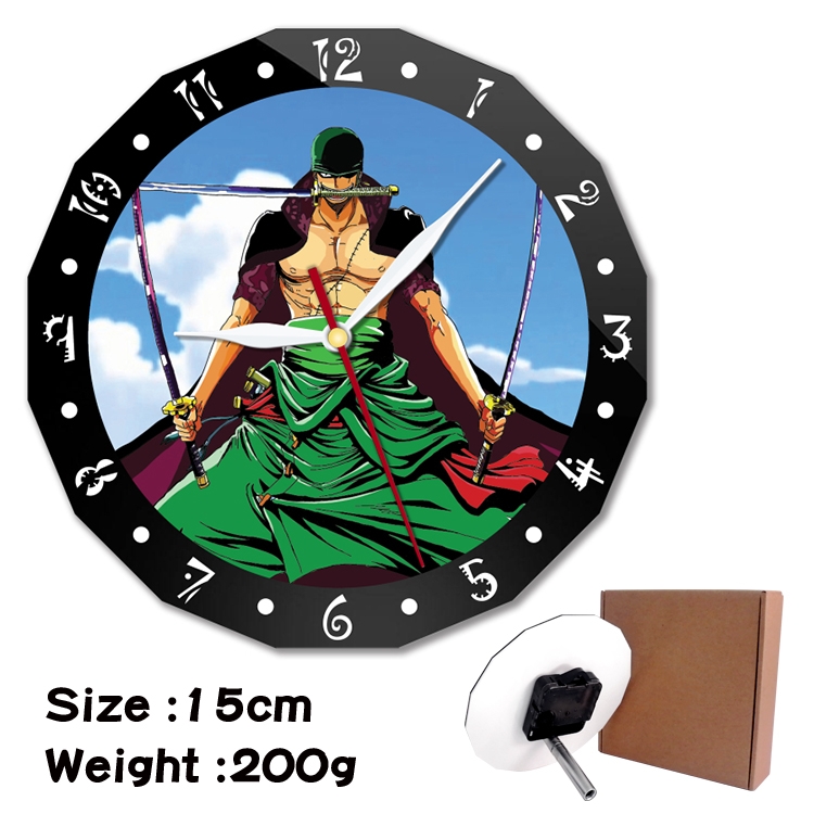 One Piece Anime double acrylic wall clock alarm clock 15cm 200g