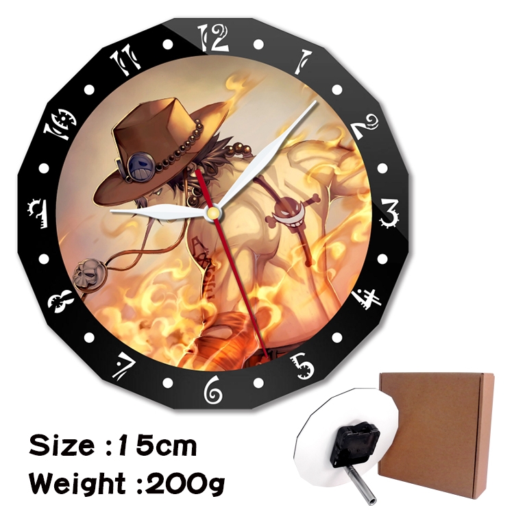 One Piece Anime double acrylic wall clock alarm clock 15cm 200g