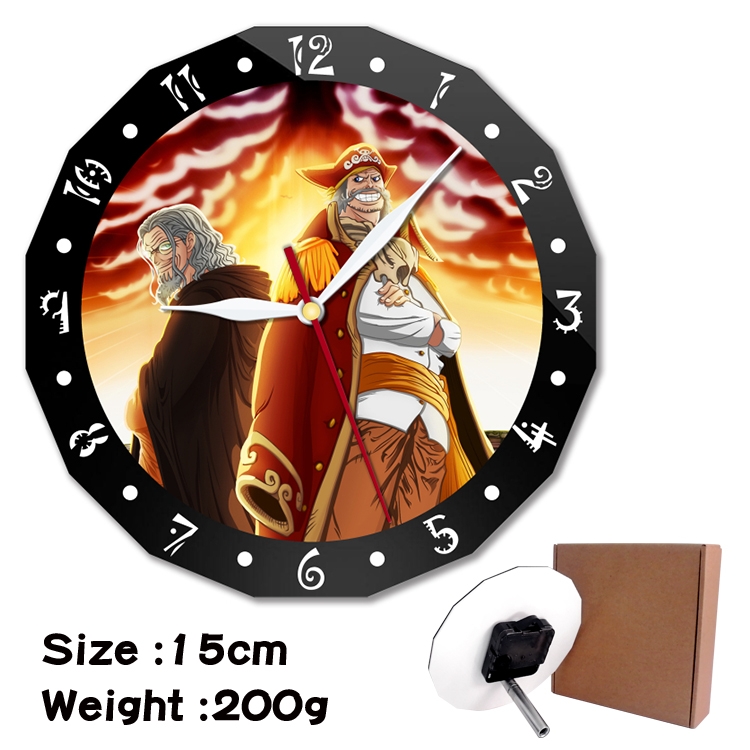 One Piece Anime double acrylic wall clock alarm clock 15cm 200g