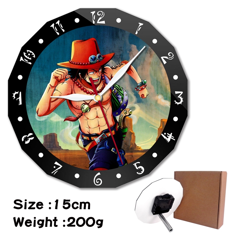 One Piece Anime double acrylic wall clock alarm clock 15cm 200g