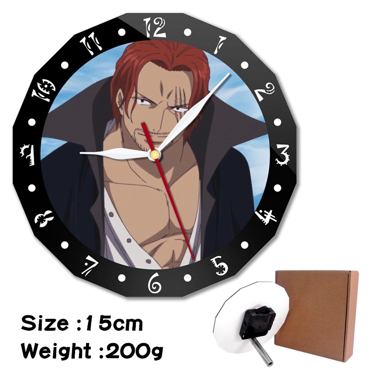 One Piece Anime double acrylic wall clock alarm clock 15cm 200g