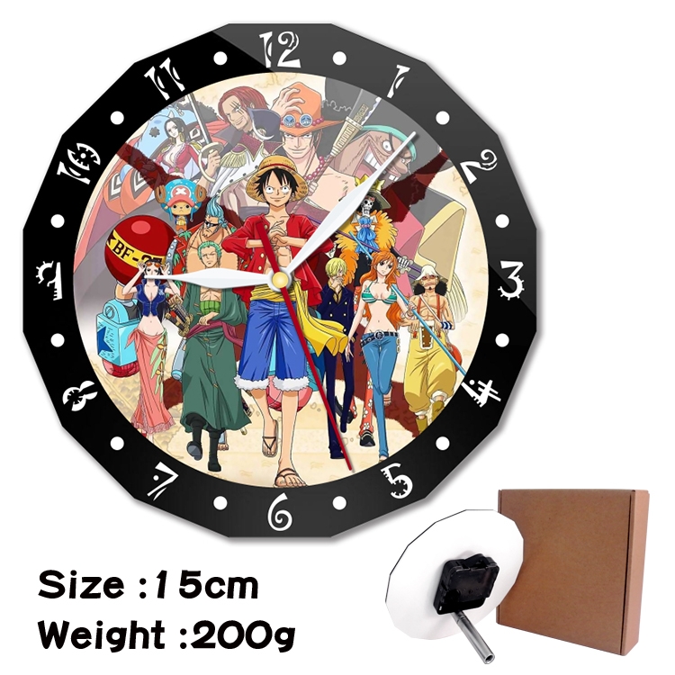 One Piece Anime double acrylic wall clock alarm clock 15cm 200g