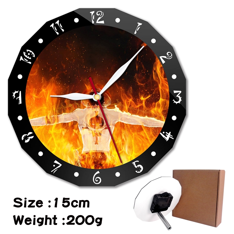 One Piece Anime double acrylic wall clock alarm clock 15cm 200g