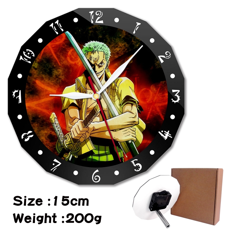 One Piece Anime double acrylic wall clock alarm clock 15cm 200g