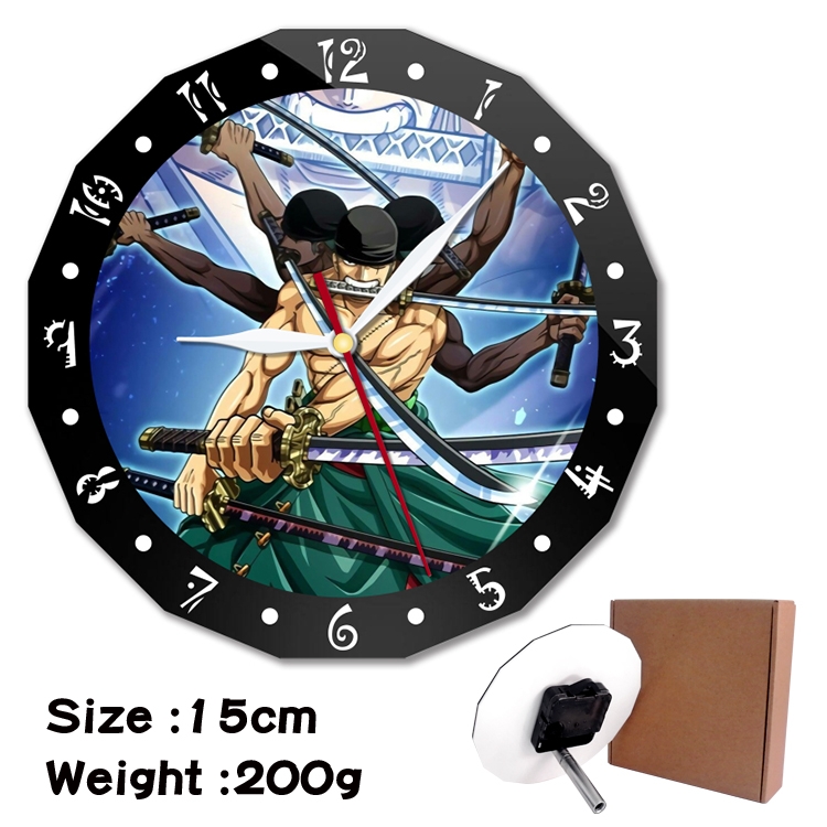 One Piece Anime double acrylic wall clock alarm clock 15cm 200g