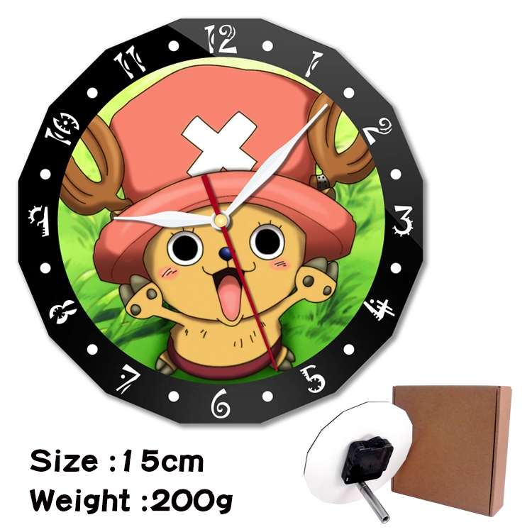 One Piece Anime double acrylic wall clock alarm clock 15cm 200g