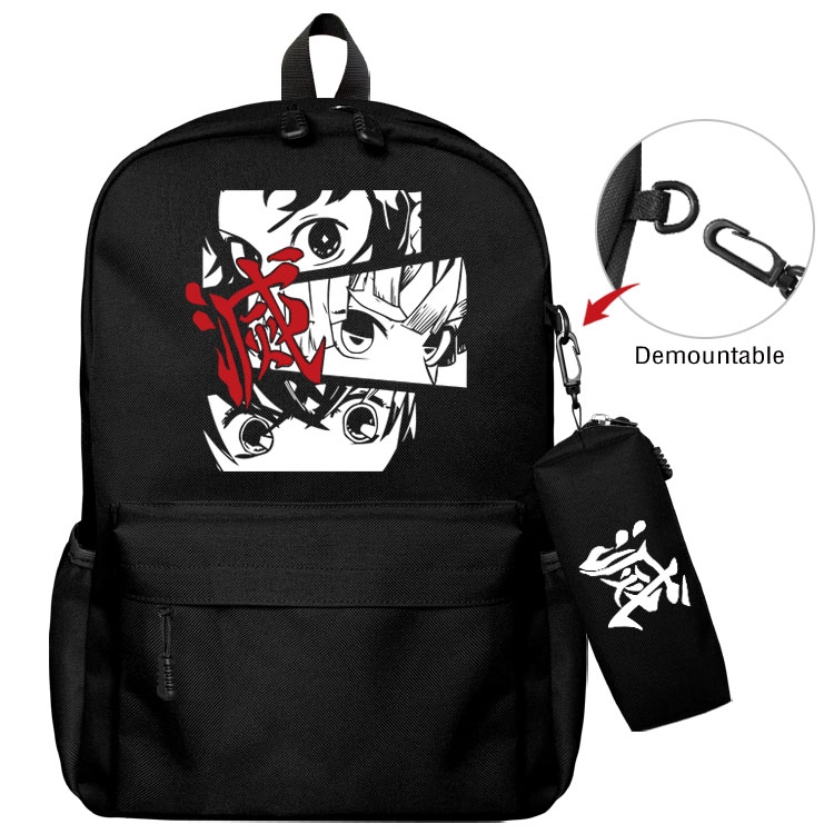 Demon Slayer Kimets Anime student school bag backpack Pencil Bag combination