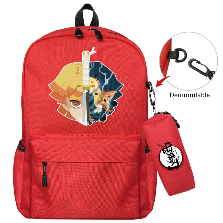 Demon Slayer Kimets Anime student school bag backpack Pencil Bag combination