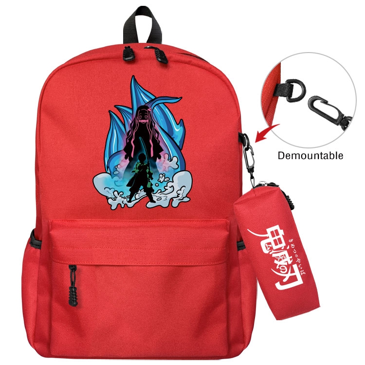 Demon Slayer Kimets Anime student school bag backpack Pencil Bag combination