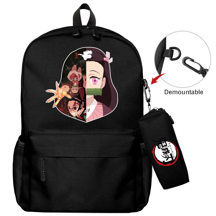 Demon Slayer Kimets Anime student school bag backpack Pencil Bag combination