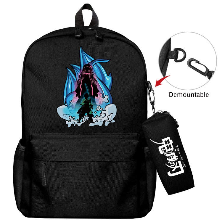 Demon Slayer Kimets Anime student school bag backpack Pencil Bag combination