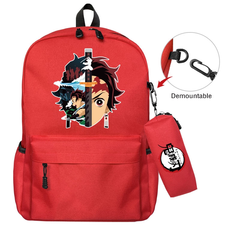 Demon Slayer Kimets Anime student school bag backpack Pencil Bag combination