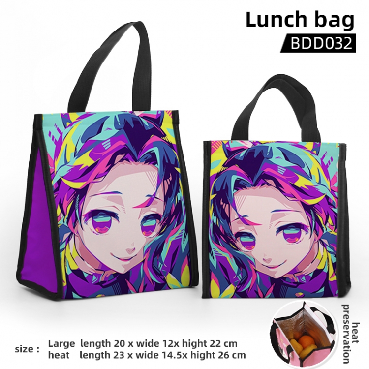 Demon Slayer Kimets Cartoon insulated lunch bag 23X14.5x26CM BDD32