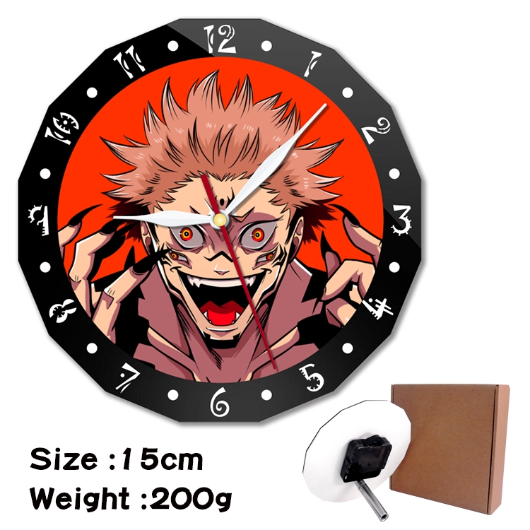 Jujutsu Kaisen Anime double acrylic wall clock alarm clock 15cm 200g