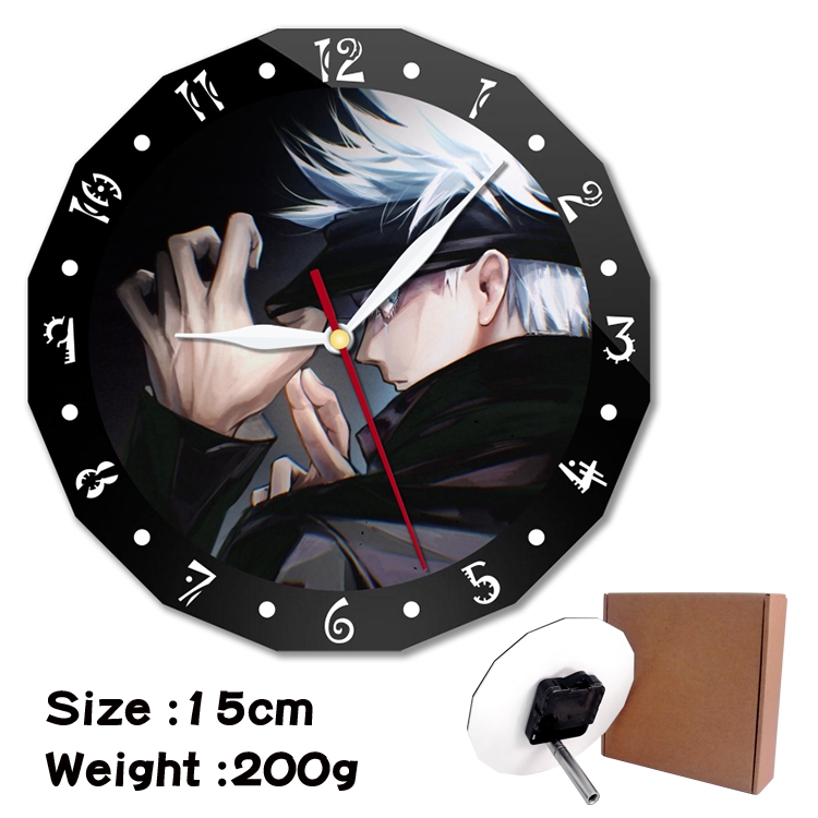Jujutsu Kaisen Anime double acrylic wall clock alarm clock 15cm 200g