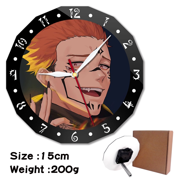 Jujutsu Kaisen Anime double acrylic wall clock alarm clock 15cm 200g