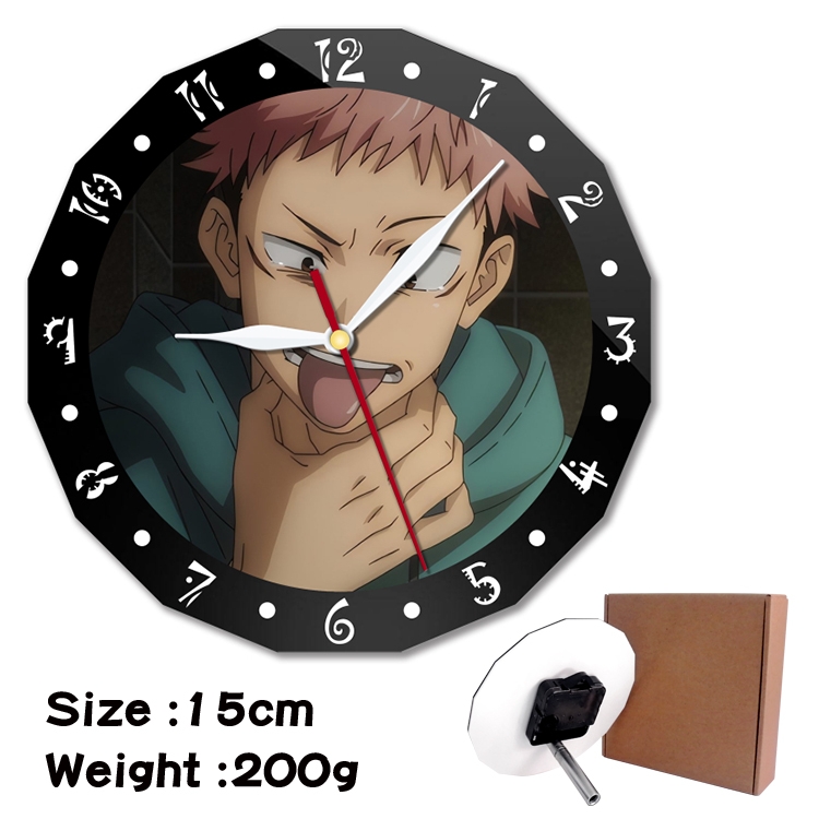 Jujutsu Kaisen Anime double acrylic wall clock alarm clock 15cm 200g