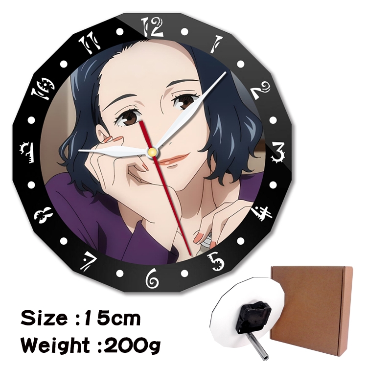 Jujutsu Kaisen Anime double acrylic wall clock alarm clock 15cm 200g