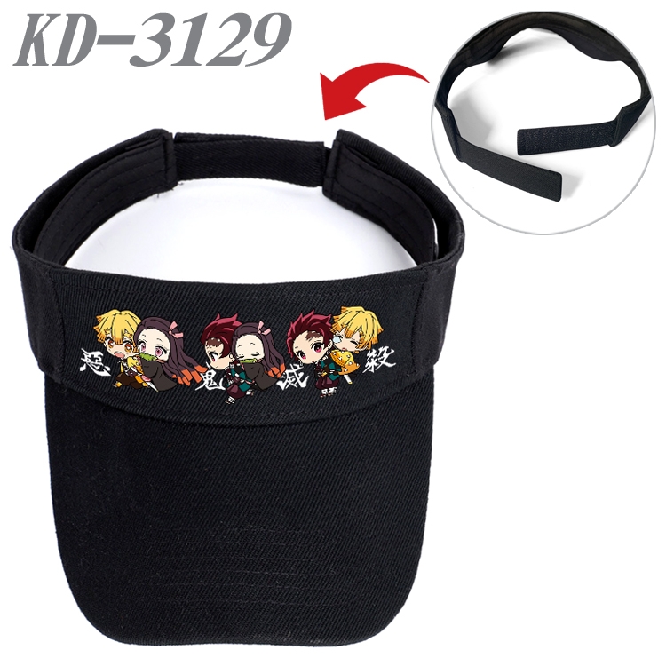 Demon Slayer Kimets Anime Printed Canvas Empty Top Hat Baseball Hat Sun Hat  KD-3129A