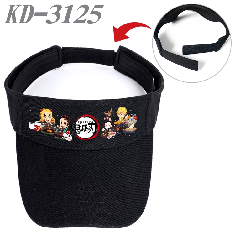 Demon Slayer Kimets Anime Printed Canvas Empty Top Hat Baseball Hat Sun Hat  KD-3125A