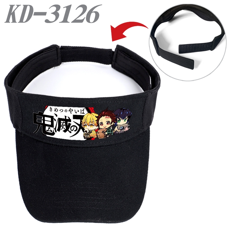 Demon Slayer Kimets Anime Printed Canvas Empty Top Hat Baseball Hat Sun Hat  KD-3126A