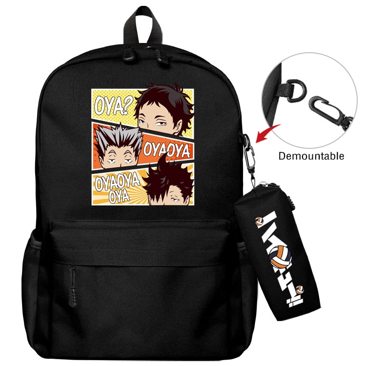 Haikyuu!! Anime student school bag backpack Pencil Bag combination